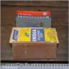 2 No: Vintage Boxed Carborundum & India Slip Stones Med & Fine Little Used