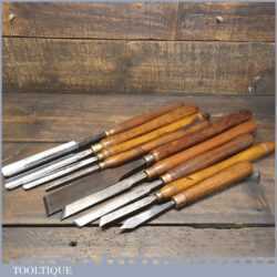 Set Of 9 Vintage Wood Turning Chisels - Fully Refurbished Sharpened & Honed