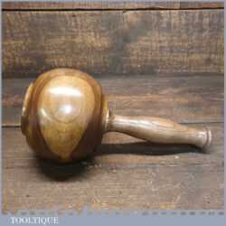 Handmade Wood Turned Reclaimed Old Lignum Vitae Mallet - Ash Handle