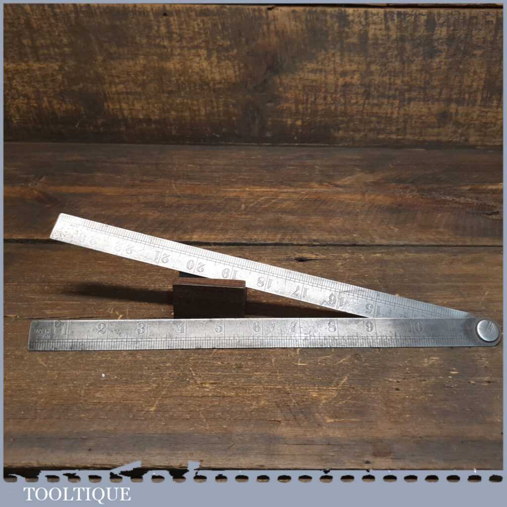 Vintage 2ft Imperial Folding Steel Ruler - Good Condition
