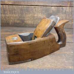 Vintage Carpenter’s Handled Beech Smoothing Block Plane - Cast Steel Sole Plate