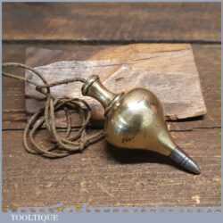 Vintage Steel Tipped Brass No: 2 Plumb Bob With String - Good Condition