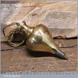 Vintage Steel Tipped Brass Plumb Bob With String - Good Condition