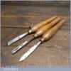 Set Of 3 No: TIP Vintage Wood Turning Chisels - Fully Refurbished Sharpened