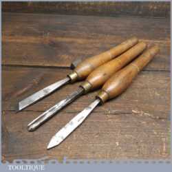 Set Of 3 No: TIP Vintage Wood Turning Chisels - Fully Refurbished Sharpened