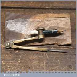 Vintage Helix Solid Brass 4” Pencil Compass - Good Condition