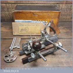 Vintage Boxed Stanley Rule & Level Co USA No: 45 Combination Plough Plane Complete