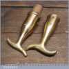2 No: Vintage Brass Pole Sash Window Hooks - Good Condition