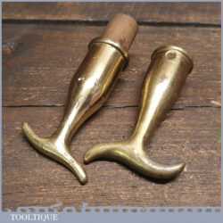 2 No: Vintage Brass Pole Sash Window Hooks - Good Condition
