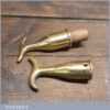 2 No: Vintage Brass Pole Sash Window Hooks - Good Condition