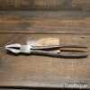 Vintage Pair Of Glazier’s 10” Flat Nosed Pliers - Good Condition