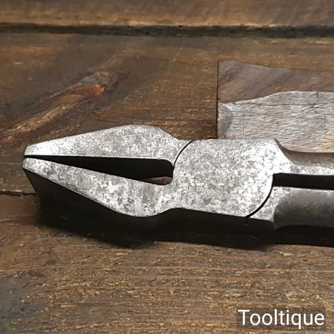 Vintage Pair Of Glazier’s 10” Flat Nosed Pliers Good Condition