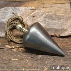 Vintage 2 ¾” Cast Steel Plumb Bob Brass String Retainer - Good Condition
