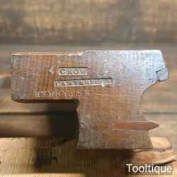 Antique Crow 1859-1890 Torus Beechwood Moulding Plane - Good Condition