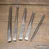 Vintage Set Of 5 No: Stone Mason’s Or Sculpture’s Chisels - Good Condition