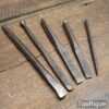 Vintage Set Of 5 No: Stone Mason’s Or Sculpture’s Chisels - Good Condition