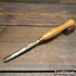 Vintage 5/8” Woodturning Gouge Chisel Beechwood Handle - Good Condition