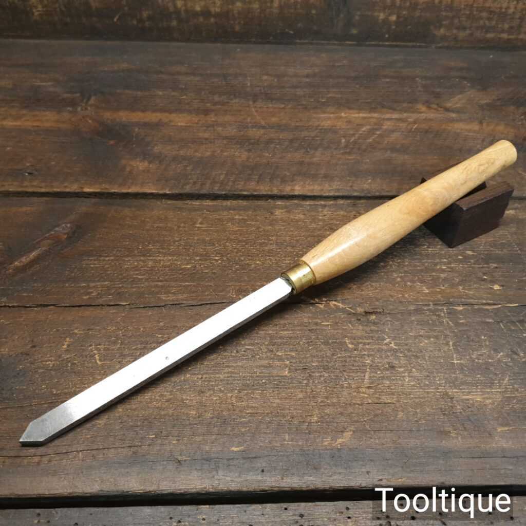 Vintage 1/2” Diamond Point Woodturning Chisel Beech Handle - Good Condition