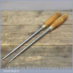 Scarce Vintage Pair Of 16” Draw Bore Pins By I Sorby Of Sheffield