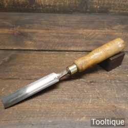 Vintage F. Woodcock Carpenter’s 13/16” Forged Cast Steel Gouge Chisel - Sharpened