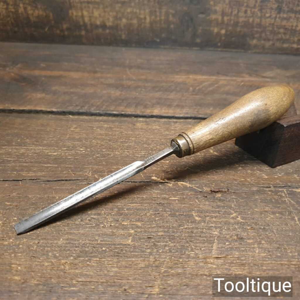 Vintage Carpenter’s 1/4” Gouge Chisel Ash Handle - Sharpened Honed
