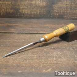 Vintage F. Woodcock Carpenter Woodcarver's 1/8” Sash Mortice Chisel - Fully Refurbished