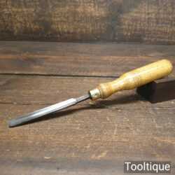 Vintage F. Woodcock Carpenter’s 3/8” Gouge Chisel Ash Handle - Sharpened Honed