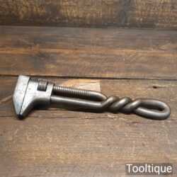 Antique 10” Adjustable Spanner Wrench Coiled Handle - Good Condition