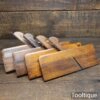 Set of 4 Antique Varvill & Sons Round Beechwood Moulding Planes 6 8 10 & 12