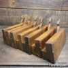 Crisp set of 7 No: antique W. Greenslade of Bristol side bead moulding planes (⅛, ¼, ⅜, ½, ⅝, ⅞ & 1”)
