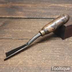 Vintage leatherworking safety welt knife beechwood handle - Good Condition