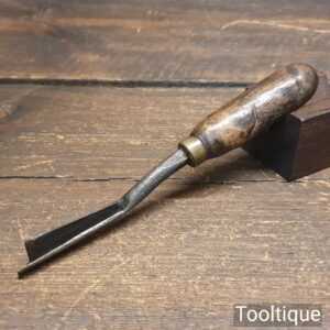 Vintage leatherworking safety welt knife beechwood handle - Good Condition