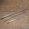 3 Vintage Saddlers or Upholstery Needles 6 + 5 + 4 ½” Long - Good Condition