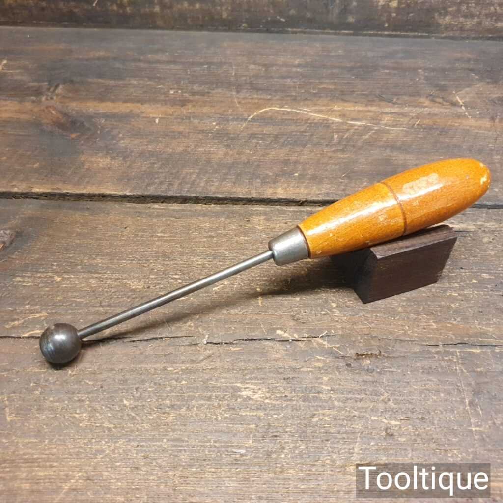Vintage Leatherworking Embossing Tool Beech Handle - Good Condition