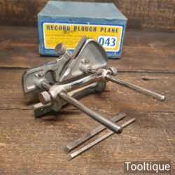 Vintage Boxed Record No: 043 Plough Plane Complete 3 Cutters - Fully Refurbished