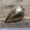 Large Antique 19th Century 3” Bulbous Brass And Steel Plumb Bob