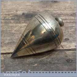 Large Antique 19th Century 3” Bulbous Brass And Steel Plumb Bob