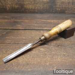 Vintage A. Ridge & Sons Carpenter’s 7/16” Gouge Chisel Ash Handle - Sharpened Honed