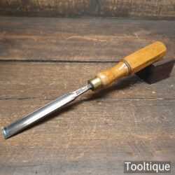 Vintage Brades & Co Carpenter’s 1/2” In Cannel Gouge Chisel Beechwood Handle - Sharpened Honed