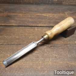Vintage Carpenter’s 3/4” In Cannel Gouge Chisel Beechwood Handle - Sharpened Honed