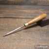 Vintage 3/32” Skewed Wood Carving Chisel With Beechwood Handle - Sharpened Honed
