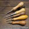 Selection Of 5 Vintage Carpenter’s Tools Push Pin Tack Lifter Bradawl - Good Condition