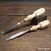Small Vintage Carpenter’s 3/8” In-Cannel Gouge Palm Chisels - Sharpened Honed