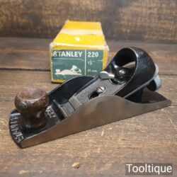 Vintage Boxed Stanley England No: 220 Adjustable Block Plane - Fully Refurbished