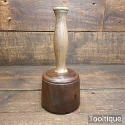 Handmade Wood Turned Reclaimed Old Lignum Vitae Mallet - Oak Handle