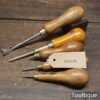 Selection 5 Vintage Carpenter’s Tools Push Pin Tack Lifter & Bradawl etc