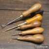 Selection 5 Vintage Carpenter’s Tools Push Pin Tack Lifter & Bradawl etc