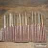 Vintage Selection of 32 No: Needle Files In Nice Leather Roll - Good Condition