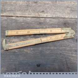 Vintage Calliper Folding Ruler By Stanley USA No: 32 - Boxwood and Brass