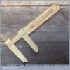 Vintage Rabone 1465 Imperial Boxwood And Brass Calliper Ruler